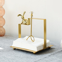 Porte-serviettes en métal électroplaqué de luxe de qualité supérieure pour restaurant, café, maison, table à manger, décoration de bureau