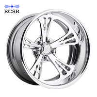 Jantes en aluminium forgé RCSR Deep Dish 2 pièces, finition argentée, design ouvert à cinq branches polies, 5x112 5x114.3 5x120 6x139.7