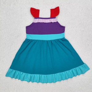 Vestido sin Mangas con Volantes para Niñas, Vestido Informal de Verano con Temática de Personajes de Dibujos Animados, Vestido de Princesa para Niñas - Product Image 4