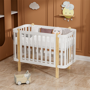 Culla Moderna in Legno per Neonati con Altezza Regolabile e Sponda Laterale, <span class=keywords><strong>Lettino</strong></span> per Bambini in Legno Massello, Design Personalizzato OEM - Product Image 5