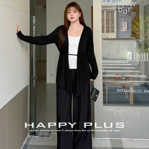 Cárdigan de Punto para Mujer Runqi N9337, Elegante, Negro, con Lazo, Color Sólido, Talla Grande, Ropa de Otoño para Mujer Adulta - Product Image 5