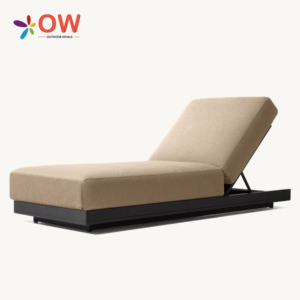 طقم أثاث خارجي حديث من الألومنيوم، كراسي استلقاء وسرير نهاري للفنادق والحدائق والفيلات والساحات، متين - Product Image 2