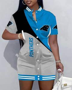 Veste de baseball à manches courtes imprimée King Mcgreen Star Fashion, mini robe de baseball de <span class=keywords><strong>rugby</strong></span> pour femmes - Product Image 3