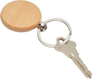 Wood Gift Key Chain with the Metal Ring <strong>Oak</strong> Wood Key Chain with <strong>Circle</strong> Wooden Laser Engraving Products Blank - Product Image 4