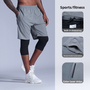 Celana Pendek Olahraga Pria Star Player Cepat Kering untuk Lari dan Kebugaran, Celana Pendek Basket Santai untuk Latihan Musim Panas, Panjang Selutut - Product Image 2