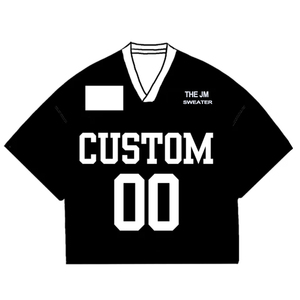 Fabricante de prendas de punto OEM ODM personalizado diseño Logo manga corta fútbol suéter letra Jacquard bordado fútbol tejido <span class=keywords><strong>Jersey</strong></span> - Product Image 6