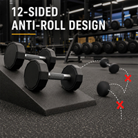 Набор гантелей VIGFIT Premium Free Weight Equipment Solution с индивидуальным логотипом, 12-гранные гантели черного цвета для фитнес-центров