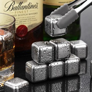 Cubitos de hielo cuadrados de acero inoxidable, 6 piezas, grado alimenticio, para whisky y bebidas, uso en fiestas - Product Image 1