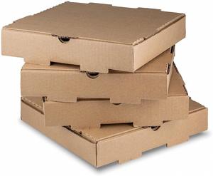 Caja de papel Kraft reciclada personalizada al por mayor caja de pizza marrón corrugada con laminación brillante para envío de alimentos y uso de pelucas - Product Image 1