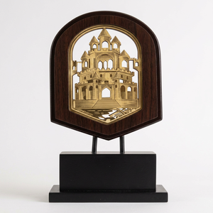 Escultura de Castillo de Madera de Lujo, Arte Decorativo en Relieve, Regalo - Product Image 1