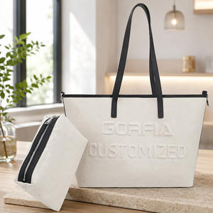 Sac fourre-tout en toile personnalisé pour femmes, grande capacité, sac à main décontracté avec pochette cosmétique pour les acheteurs en gros et au détail - Product Image 1