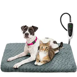 Tempat tidur kucing pemanas listrik tahan air, bantalan pemanas hewan peliharaan untuk anjing kucing musim dingin dengan daya mati otomatis Anti gigit