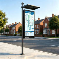 Pantalla LED para Paradas de Autobús, Montada en Poste, P2 P3 P4 P5, Luz de Calle Inteligente, Señalización Digital, Pantalla Publicitaria