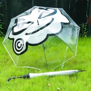 Custom Portable POE PVC Transparent Semi-<b>Automatic</b> Modern Gift <b>Umbrella</b> Colorful Advertising Straight Style with Logo - Product Image 1