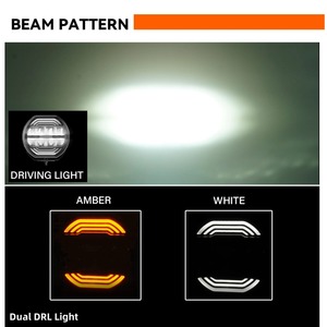 Faro da Lavoro a <span class=keywords><strong>LED</strong></span> Ausiliario 9/7 Pollici Bicolore DRL Ambra Emark 12V 24V per Veicoli Fuoristrada 4x4 Camion ATV - Product Image 3