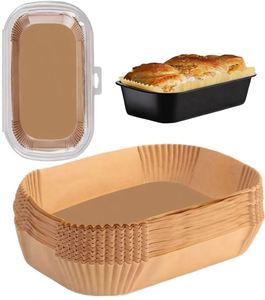 Feuilles de cuisson rectangulaires jetables pour friteuse à air, en papier non blanchi résistant à la chaleur, 100 % écologiques, compatibles four, pour la cuisson - Product Image 1