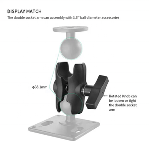 1.5" Aluminum Alloy Commercial Locking Forklift Pillar Tablet Mount Holder with Double Socket Arm for Square Pipe - Product Image 3