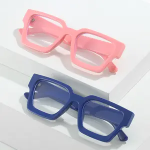 98950 2023 INS Anti Blue Light Glasses Frame Women Men Optical Computer Eyeglasses Frames Vintage Large Square Frame Glasses
