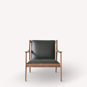 Silla americana de cuero de nogal para sala de estar, sillón individual de diseñador japonés, de alta gama, para ocio - Product Image 1