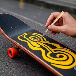 Bview Art – Ensemble de 5 pinceaux longs en poils de bœuf – Pinceaux à manche court pour détails fins, pour la <span class=keywords><strong>gouache</strong></span>, l'acrylique et le traçage, professionnels - Product Image 5