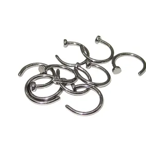 G23 Titanium Highly Polished Body Jewelry Flat Top Nose Ring 18 Gauge