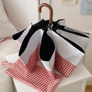 <span class=keywords><strong>Parapluie</strong></span> à motif <span class=keywords><strong>tartan</strong></span> japonais à la mode <span class=keywords><strong>Parapluie</strong></span> de pluie pliable compact à ouverture automatique et à fermeture UV pour adultes - Product Image 2