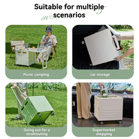 Chariot de camping pliable portable, haute capacité de charge 50 kg, chariot à main multi-usages avec panneau latéral amovible
