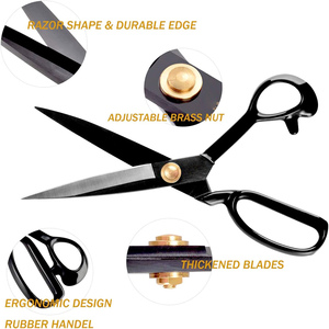 High Quality Stainless Steel Heavy Duty Clothing Tailoring <b>Scissors</b> Smooth Edge DIY Grade <b>Sewing</b> Accessories Soft Grip Plastic - Product Image 2