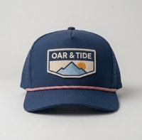 Gorra de Béisbol Personalizada Azul Marino de 5 Paneles con Cuerda, Perforaciones Láser, Impermeable, Cierre a Presión, Secado Rápido, para Hombre, Venta al Por Mayor