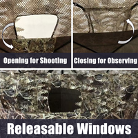Abri de chasse portable multi-personnes en polyester camouflage forestier imperméable à trois côtés, idéal pour la chasse au dinde – Vente directe usine