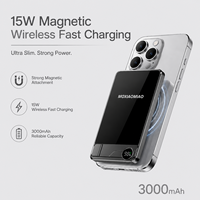 Support de charge magnétique portable en alliage d'aluminium avec affichage numérique intelligent sans fil/filaire, charge rapide 20W, grande capacité, vente en gros