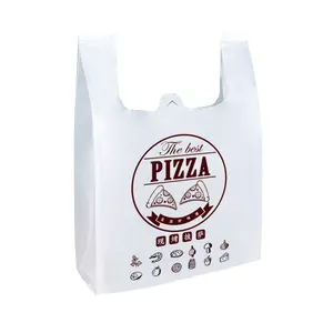 Benutzer definierter Druck Restaurant zum Mitnehmen Pizza Burger Mittagessen Verpackungs tasche Individuell bedruckte Plastik-Imbiss-Lebensmittel tasche