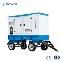 Groupe électrogène diesel silencieux de type remorque industriel refroidi par eau triphasé 100 KVA 80 kW, démarrage automatique ATS, démarrage à distance