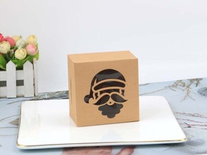 Christmas Chocolate Cookie Kraft Paper Gift Boxes Party Bakery Folding Cake Box with <b>Window</b> - Product Image 5