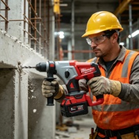 Marteau perforateur Milwaukee M18 Fuel sans balais SDS-Plus, vitesse variable 0-900 tr/min pour le perçage du béton