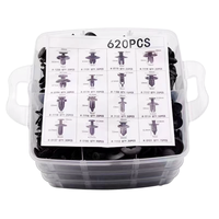 HE132 620PCS Nouveau Kit de Rivets de Fixation à Poussoir pour Garnitures de Carrosserie, Panneaux de Porte, Ailes et Pare-chocs en Plastique avec Outil de Retrait