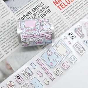 Rollo de pegatinas impermeables Deco Ins para cuaderno con impresión a Color personalizado rollo de pegatinas de vinilo de laminación personalizado coreano - Product Image 1