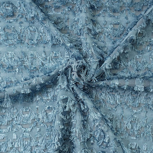 Nuovo arrivo ondulato frangia Chiffon tessuto Jacquard fiore taglio nappa tessuto per donna capelli camicia - Product Image 6
