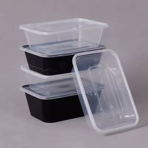 Boîte à lunch jetable de 500 ml, boîte bento rectangulaire, vaisselle en plastique transparent, emballage en gros, boîte à emporter, boîte à repas rapide en PP - Product Image 4