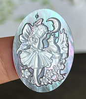 20*28mm Jaune Blanc Noir Ovale Nacre Persée Camée Charm-Pendentif Coquillage Sculpté MOP Camée Cabochon