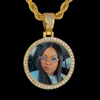 Collar con Colgante de Foto Personalizado, Collar con Imagen Personalizada de Acero Inoxidable, Collar con Foto en Color Zircon
