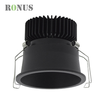 Spot de plafond Commercial 9W vers le bas 12W encastré LED réglable hôtel Anti-éblouissement COB Downlight