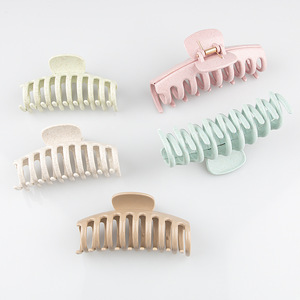Trigo palha cabelo grip clip cor clara constantemente aperto de cabelo aperto grande tamanho clip lavagem rosto banho placa cabelo resistente - Product Image 1
