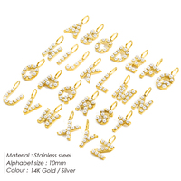 EMANCO – collier avec lettre initiale en acier inoxydable, fausse perle, pendentif avec nom personnalisé, breloque alphabet A Z, bijoux personnalisés à faire soi-même
