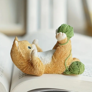 لعبة سطح المكتب الإبداعية سلسلة الكرة الراتنج القط المحمول ، حيوان لطيف الكرتون تزيين المنزل هدية عيد ميلاد - Product Image 6