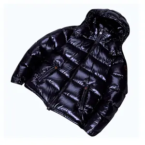 Vêtements d'hiver chauds, vêtements d'extérieur matelassés pour femmes, manteau matelassé chaud, <span class=keywords><strong>doudoune</strong></span> noire, veste en duvet, logo personnalisé tissé, extérieur épais - Product Image 3
