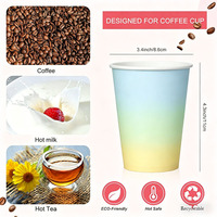 Gobelet en papier kraft à paroi simple épaissi avec revêtement PE, jetable, logo personnalisé imprimé, gobelets en papier écologiques pour boissons, café, thé
