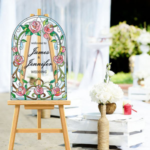 Drop-shipping POD Personalized Printed <strong>Wedding</strong> Acrylic <strong>Welcome</strong> <strong>Sign</strong> Marker Directional <strong>Sign</strong> for Bride Grooms Banquet - Product Image 1
