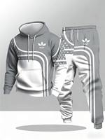 Ensemble 2 pièces de survêtement homme 2025, style Harajuku, design artistique créatif, impression 3D, luxe léger, coupe moderne ajustée