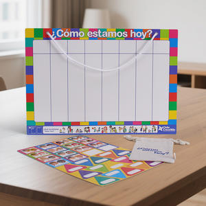Scheda di registrazione dell'umore quotidiano per bambini in età prescolare personalizzabile libro silenzioso educativo che appende chip magnetici fatti di carta fantasia - Product Image 3